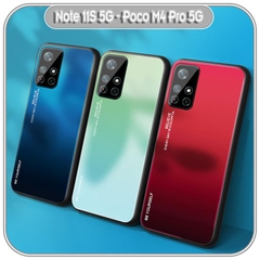 Ốp lưng cho Xiaomi Redmi Note 11S 5G - Poco M4 Pro 5G gương cứng 2 màu Gradient Ver 2 , viền TPU dẻo đen