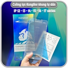 Cường lực KungGor có khung tự dán cho iPhone từ 12 đến 16 Pro Max
