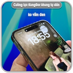 Cường lực KungGor có khung tự dán cho iPhone từ 12 đến 16 Pro Max