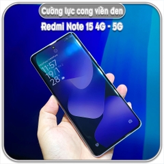 Cường lực cong cho Redmi Note 15 4G - 5G, full keo có viền đen