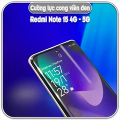 Cường lực cong cho Redmi Note 15 4G - 5G, full keo có viền đen