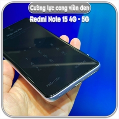 Cường lực cong cho Redmi Note 15 4G - 5G, full keo có viền đen