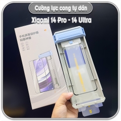 Cường lực cho Xiaomi 14 Pro - 14 Ultra, màn hình cong kèm khung tự dán