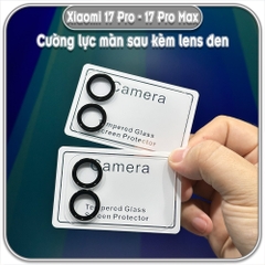 Cường lực màn sau liền lens camera đen cho Xiaomi 17 Pro - 17 Promax