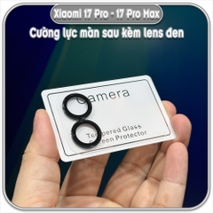 Cường lực màn sau liền lens camera đen cho Xiaomi 17 Pro - 17 Promax