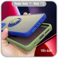 Ốp lưng cho Xiaomi Redmi Note 11 - 11S 4G nhám iRing che camera viền màu