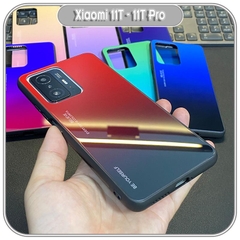 Ốp lưng cho Xiaomi 11T - 11T Pro gương cứng 2 màu Gradient Ver 2 , viền TPU dẻo đen