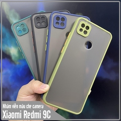 Ốp lưng cho Xiaomi Redmi 9C - Redmi 10A trong nhám viền màu che camera