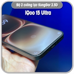 Cường lực KungGor cho iQoo 15 Ultra, trong không viền đen bộ 2 miếng