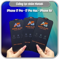 Cường lực Mletubl cho iPhone 17 Pro - 17 Pro Max - iPhone Air, nhám hạn chế vân tay Full viền Đen