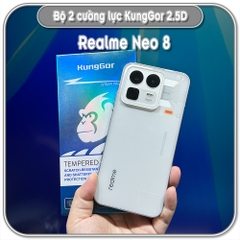 Cường lực KungGor cho Realme Neo 8, trong không viền đen bộ 2 miếng