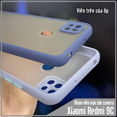 Ốp lưng cho Xiaomi Redmi 9C - Redmi 10A trong nhám viền màu che camera