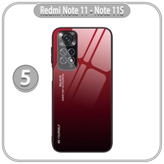 Ốp lưng cho Xiaomi Redmi Note 11 - 11S gương cứng 2 màu Gradient Ver 2 , viền TPU dẻo đen