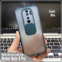 Ốp lưng Xiaomi Redmi Note 8 Pro nhám viền màu trượt camera