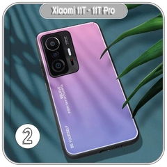 Ốp lưng cho Xiaomi 11T - 11T Pro gương cứng 2 màu Gradient Ver 2 , viền TPU dẻo đen