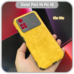 Ốp lưng cho Xiaomi Poco M4 Pro 4G da hươu 4 góc chống sốc