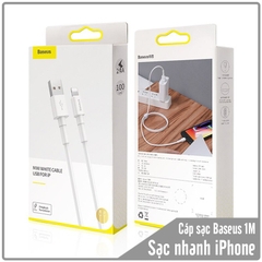 Cáp sạc nhanh Baseus Mini White 1M 2.4A dùng cho iPhone - iPad