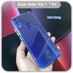 Ốp Lưng cho Xiaomi Redmi Note 7 - 7 Pro PC Trong Suốt Viền Màu Mỏng ,Che Camera