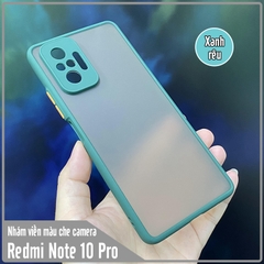 Ốp lưng cho Xiaomi Redmi Note 10 Pro nhám viền màu che camera