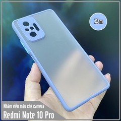 Ốp lưng cho Xiaomi Redmi Note 10 Pro nhám viền màu che camera