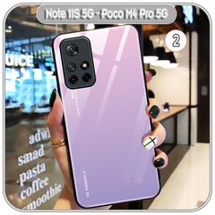 Ốp lưng cho Xiaomi Redmi Note 11S 5G - Poco M4 Pro 5G gương cứng 2 màu Gradient Ver 2 , viền TPU dẻo đen