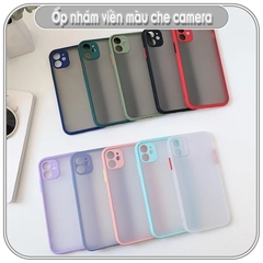 Ốp lưng iPhone 13Pro Max - 13 Pro - 13 / 8 Plus / X - Xs / XR / Xs Max / 11 / 11 Pro / 11 Pro Max / 12 / 12 Pro Max nhám viền màu che camera