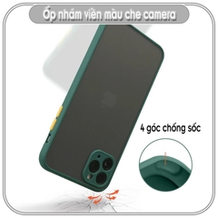 Ốp lưng iPhone 13Pro Max - 13 Pro - 13 / 8 Plus / X - Xs / XR / Xs Max / 11 / 11 Pro / 11 Pro Max / 12 / 12 Pro Max nhám viền màu che camera