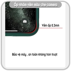 Ốp lưng iPhone 13Pro Max - 13 Pro - 13 / 8 Plus / X - Xs / XR / Xs Max / 11 / 11 Pro / 11 Pro Max / 12 / 12 Pro Max nhám viền màu che camera