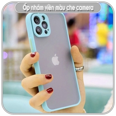 Ốp lưng iPhone 13Pro Max - 13 Pro - 13 / 8 Plus / X - Xs / XR / Xs Max / 11 / 11 Pro / 11 Pro Max / 12 / 12 Pro Max nhám viền màu che camera