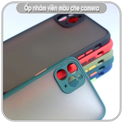 Ốp lưng iPhone 13Pro Max - 13 Pro - 13 / 8 Plus / X - Xs / XR / Xs Max / 11 / 11 Pro / 11 Pro Max / 12 / 12 Pro Max nhám viền màu che camera