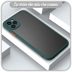 Ốp lưng iPhone 13Pro Max - 13 Pro - 13 / 8 Plus / X - Xs / XR / Xs Max / 11 / 11 Pro / 11 Pro Max / 12 / 12 Pro Max nhám viền màu che camera