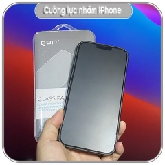 Cường lực GOR nhám các dòng iPhone hạn chế vân tay Full viền Đen