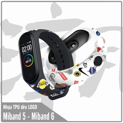Dây cao su cho Xiaomi Miband 5 - Miband 6 Logo thể thao