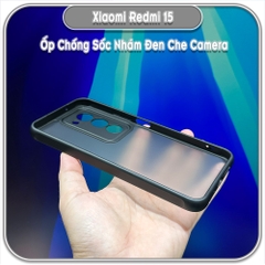 Ốp lưng chống sốc nhám đen che camera cho Redmi 15