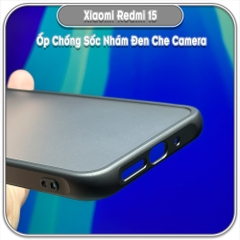 Ốp lưng chống sốc nhám đen che camera cho Redmi 15