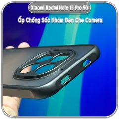 Ốp lưng chống sốc nhám đen che camera cho Redmi Note 15 Pro 5G