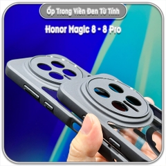 Ốp trong viền đen cho Honor Magic 8 - 8 Pro, có nam châm sạc từ tính