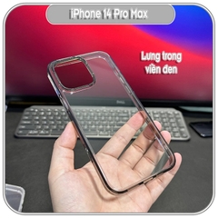 Ốp lưng cho iPhone 14 Pro Max Lưng trong - nhám viền màu LIKGUS