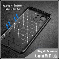 Ốp lưng cho Xiaomi Mi 11 Lite chống sốc Carbon Auto Focus