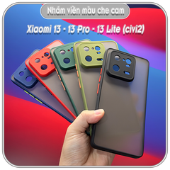 Ốp lưng cho Xiaomi 13 - 13 Pro - 13 Lite (civi 2), nhám viền màu che camera