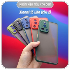 Ốp lưng cho Xiaomi 13 - 13 Pro - 13 Lite (civi 2), nhám viền màu che camera