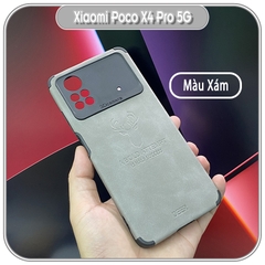 Ốp lưng cho Xiaomi Poco X4 Pro 5G da hươu 4 góc chống sốc