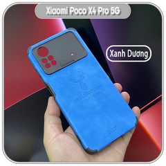 Ốp lưng cho Xiaomi Poco X4 Pro 5G da hươu 4 góc chống sốc