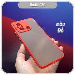 Ốp lưng cho Redmi 12C, nhám viền màu che camera