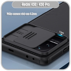 Ốp lưng cho Xiaomi Redmi K50 - K50 Pro Nillkin CamShield Pro che camera