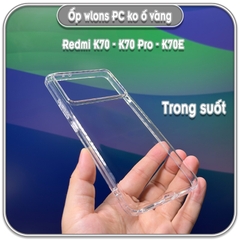 Ốp chống sốc wlons cho Redmi K70 - K70 Pro - K70E, lưng PC không ố vàng