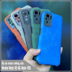 Ốp lưng cho Xiaomi Redmi Note 10 - Note 10S da hươu 4 góc chống sốc