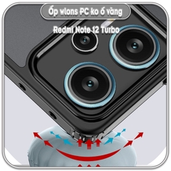 Ốp chống sốc wlons cho Redmi Note 12 Turbo - Poco F5, lưng PC không ố vàng
