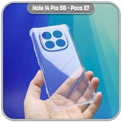 Ốp lưng cho Xiaomi Poco X7 5G - Note 14 Pro 5G TPU Trong Suốt Che Camera