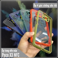 Ốp lưng cho Xiaomi Poco X3 NFC - X3 PRO trong viền màu che camera 4 Gốc chống sốc